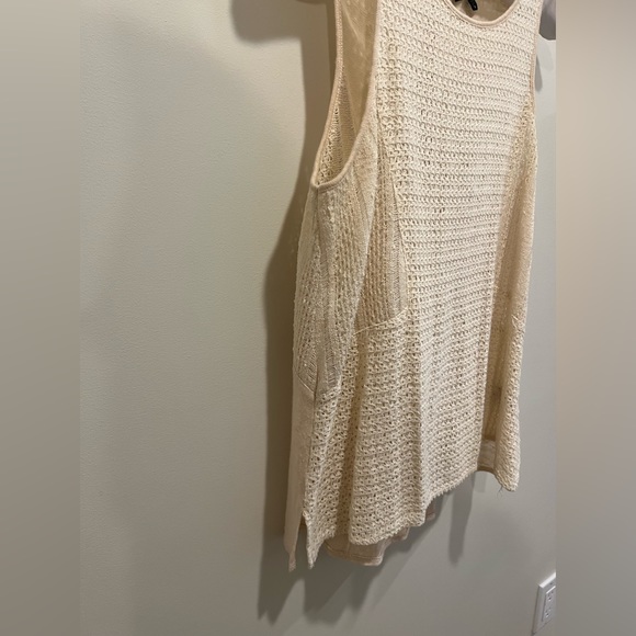 Sanctuary Crochet tank top, cream color, size Small - Picture 6 of 7